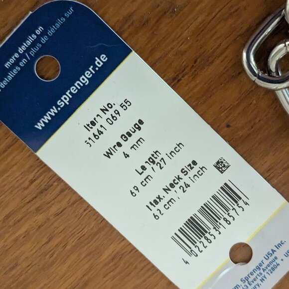 NEW 27" Herm Sprenger Extra Strong Choke Chain Collar - 4mm Stainless Steel NWT - Picture 6 of 6